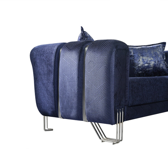 Santana Navy Velvet Sofa & Loveseat