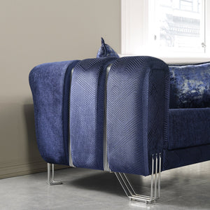 Santana Navy Velvet Sofa & Loveseat