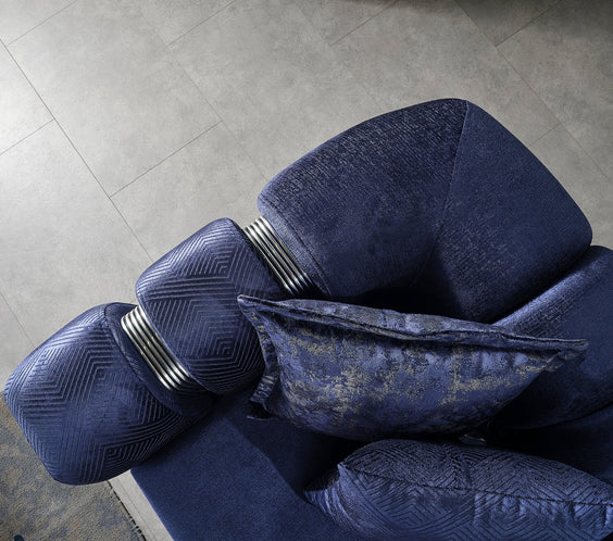 Santana Navy Velvet Sofa & Loveseat