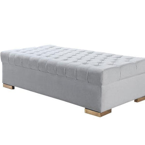 Lauren Pearl Velvet Rectangle Ottoman