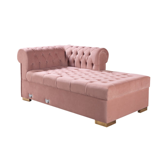 Lauren Pink Velvet Double Chaise Sectional