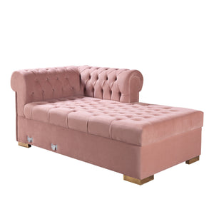 Lauren Pink Velvet Double Chaise Sectional