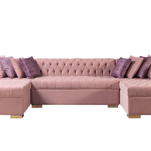 Lauren Pink Velvet Double Chaise Sectional