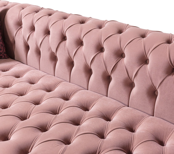 Lauren Pink Velvet Double Chaise Sectional