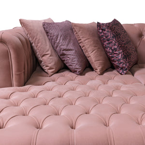 Lauren Pink Velvet Double Chaise Sectional