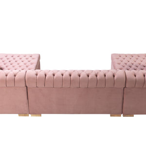 Lauren Pink Velvet Double Chaise Sectional