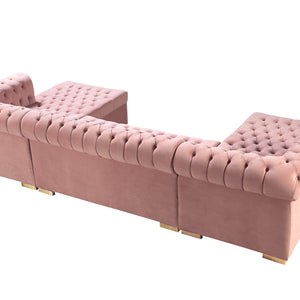 Lauren Pink Velvet Double Chaise Sectional