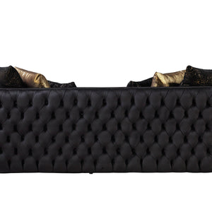 Fanci Black Velvet Sofa & Loveseat