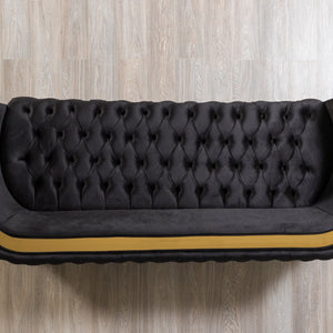 Fanci Black Velvet Sofa & Loveseat