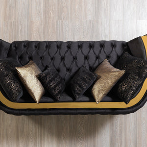 Fanci Black Velvet Sofa & Loveseat