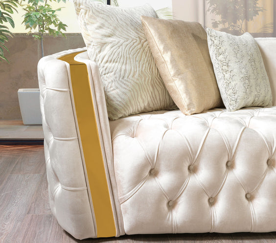 Fanci Ivory Velvet Sofa & Loveseat