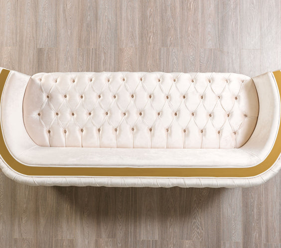 Fanci Ivory Velvet Sofa & Loveseat
