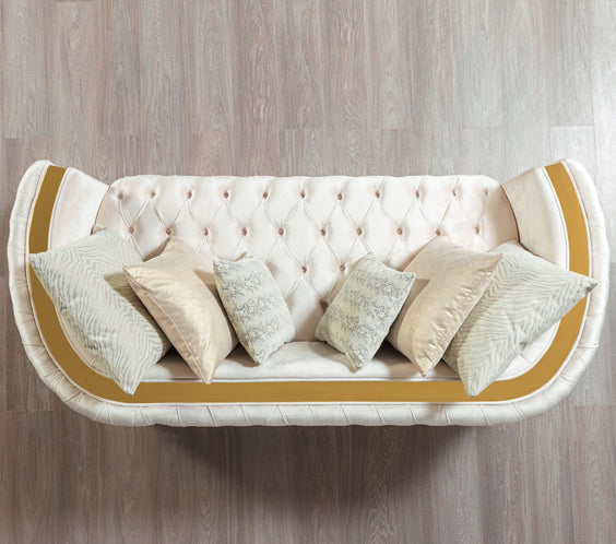 Fanci Ivory Velvet Sofa & Loveseat