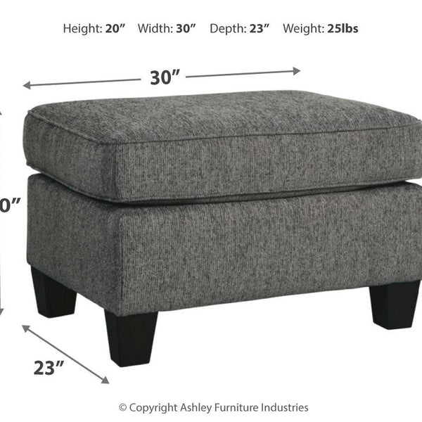 Agleno Charcoal Ottoman - 7870114 - Nova Furniture