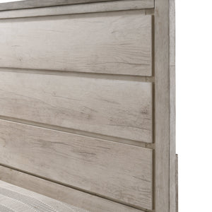 Patterson Driftwood Finish Solid Pine Wood Modern Rustic And Charm Panel Bedroom Set