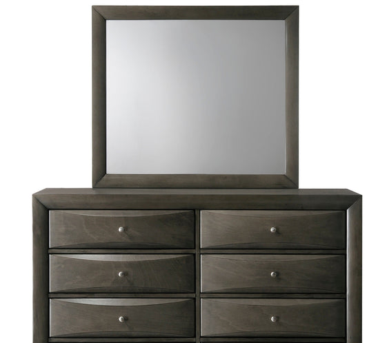 Emily Gray Oak Sleek Contemporary Modern Transitional Storage Platform Bedroom Set