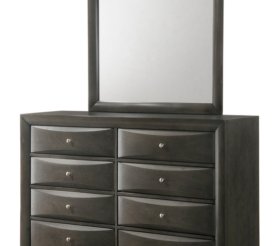 Emily Gray Oak Sleek Contemporary Modern Transitional Storage Platform Bedroom Set