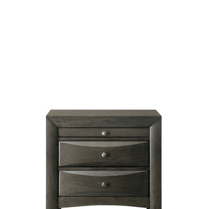 Emily Gray Oak Sleek Contemporary Modern Transitional Storage Platform Bedroom Set