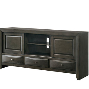 Emily Gray Oak Sleek Contemporary Modern Transitional Storage Platform Bedroom Set