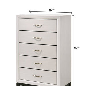 Akerson Chalk Finish Wood Modern Rustic And Charm Panel Bedroom Set