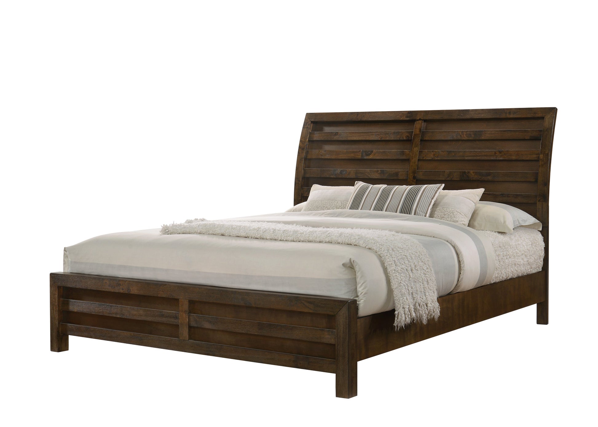 Curtis Brown Ructic Finish Modern, Wood Panel Bedroom Set