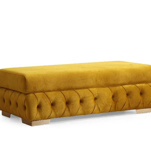 Matilda Mustard Velvet Rectangle Ottoman