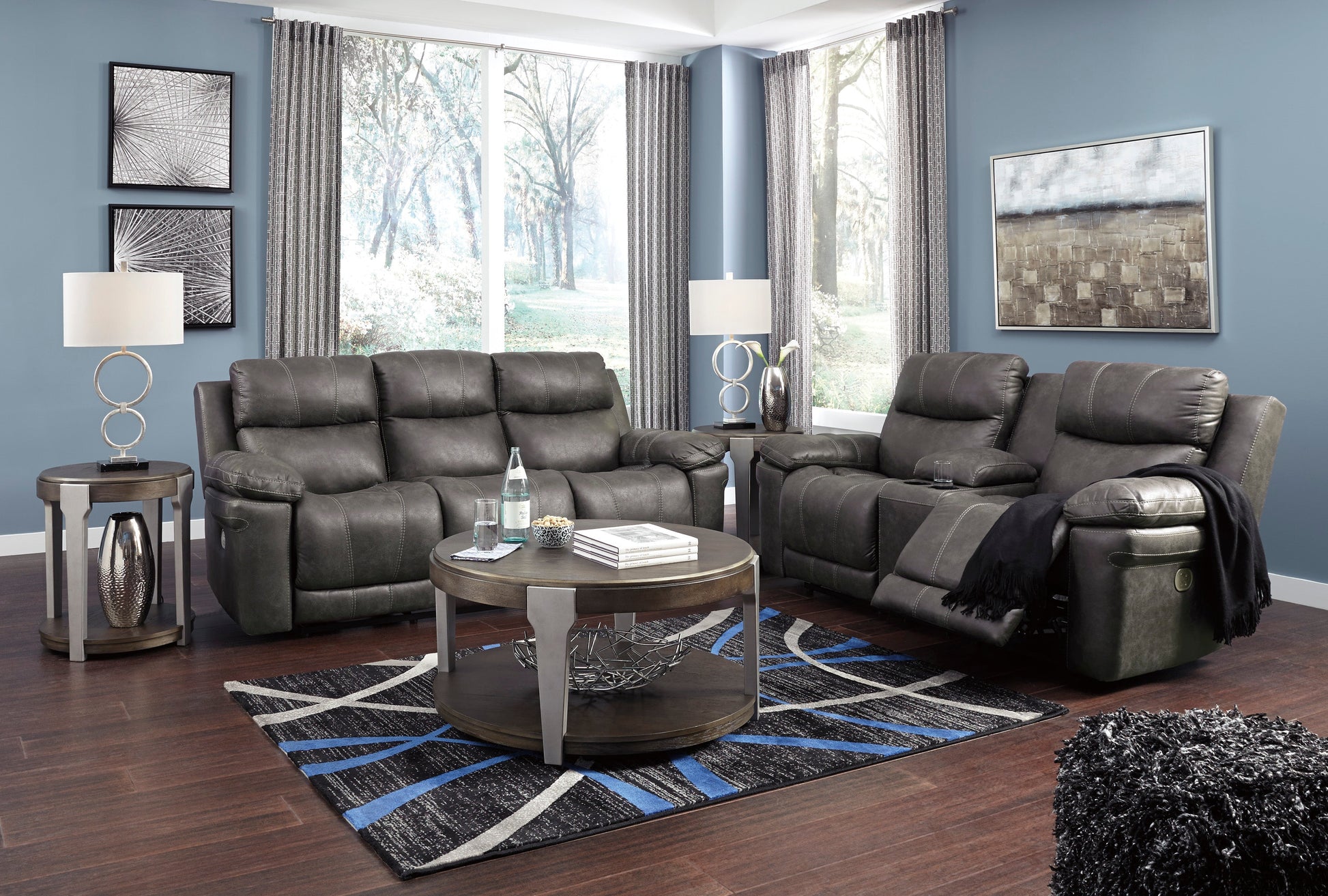 Erlangen Midnight Power Reclining Living Room Set - SET | 3000415 | 3000418 - Nova Furniture