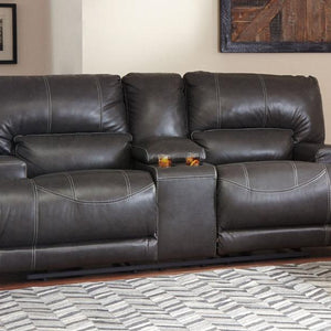 McCaskill Gray Power Reclining Loveseat with Console - U6090096 - Nova Furniture