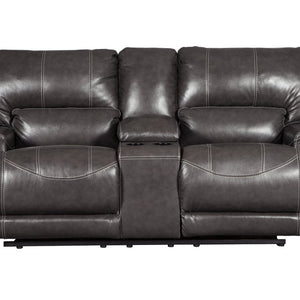 McCaskill Gray Power Reclining Loveseat with Console - U6090096 - Nova Furniture