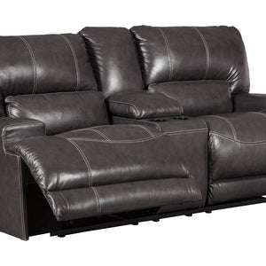 McCaskill Gray Power Reclining Loveseat with Console - U6090096 - Nova Furniture