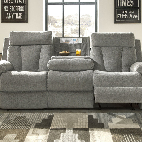 Mitchiner Fog Reclining Sofa with Drop Down Table - 7620489 - Nova Furniture