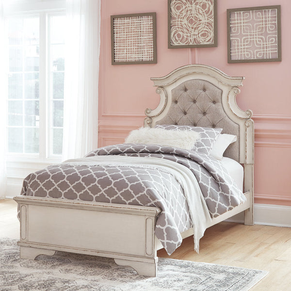 Realyn Chipped White Twin Panel Bed - SET | B743-52 | B743-53 | B743-83 - Nova Furniture