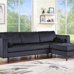 Roxy Blue Modern Contemporary Solid Wood Velvet Sectional