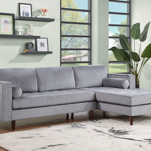Roxy Blue Modern Contemporary Solid Wood Velvet Sectional