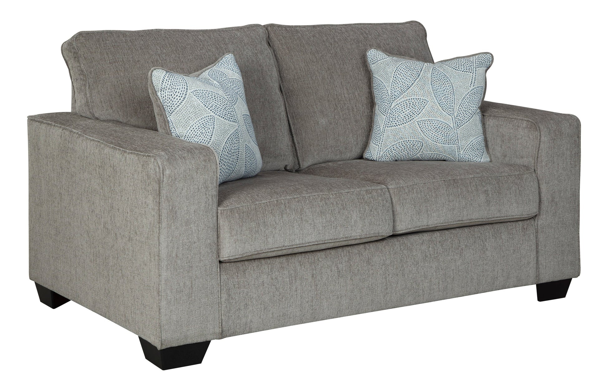 Ashley Altari Alloy Gray Modern Sleek Contemporary Fabric Polyester Upholstered Sofa & Loveseat Set