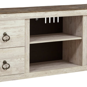 Willowton White Modern Transitional Contemporary Solid Wood TV Stand With Cabinet And Storage