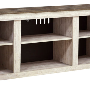 Willowton White Modern Transitional Contemporary Solid Wood TV Stand With Cabinet And Storage