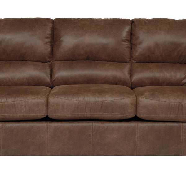 Ashley Bladen Coffee Modern Contemporary Traditional Faux Leather Upholstered Sofa & Loveseat Set