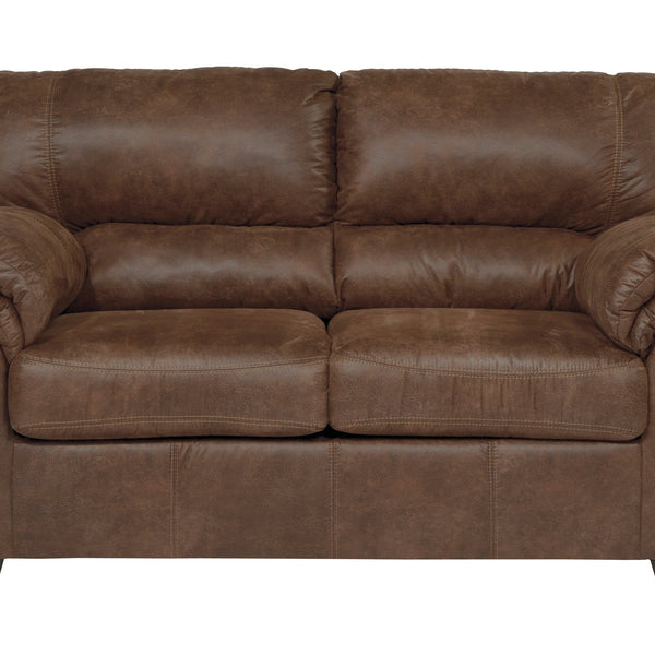 Ashley Bladen Coffee Modern Contemporary Traditional Faux Leather Upholstered Sofa & Loveseat Set