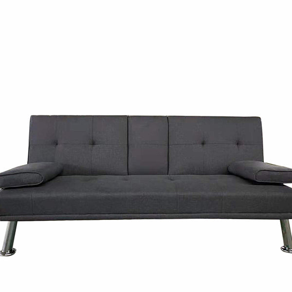 Chelsea Black Modern Contemporary Conventional Metal Wood Faux Leather Tufted Sofasleeper