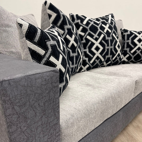 Monroe Gray Modern Contemporary Fabric Sofa & Loveseat Set