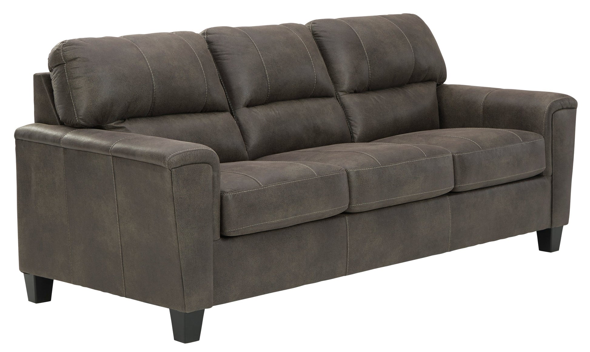 Smoke Modern Contemporary Faux Wood Faux Leather/Fabric Upholstered Queen Sofa Sleeper