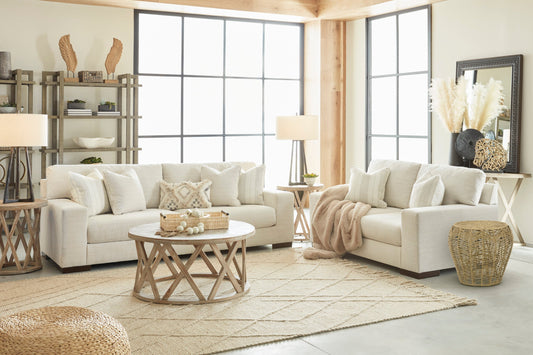 Ashley Birch Modern Contemporary Solid Wood Fabric Upholstered Sofa & Loveseat