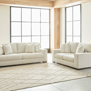 Ashley Birch Modern Contemporary Solid Wood Fabric Upholstered Sofa & Loveseat