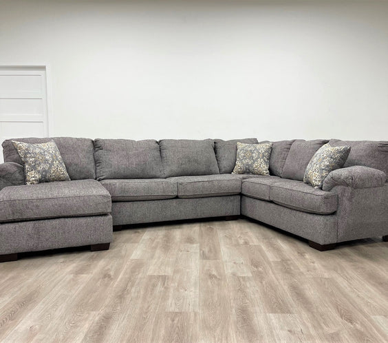 Brentwood Gray Modern Contemporary Traditional Chenille Fabric Sectional