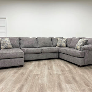 Brentwood Gray Modern Contemporary Traditional Chenille Fabric Sectional