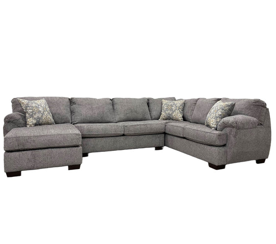 Brentwood Gray Modern Contemporary Traditional Chenille Fabric Sectional