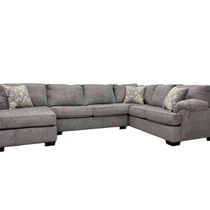Brentwood Gray Modern Contemporary Traditional Chenille Fabric Sectional