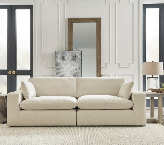 Elyza Linen Modern Contemporary Traditional Sleek Fabric Sectional Oversized, High Quality Sofaloveseat