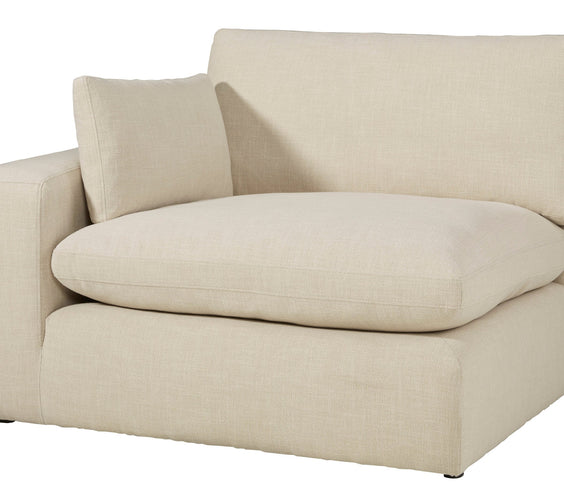 Elyza Linen Modern Contemporary Traditional Sleek Fabric Sectional Oversized, High Quality Sofaloveseat